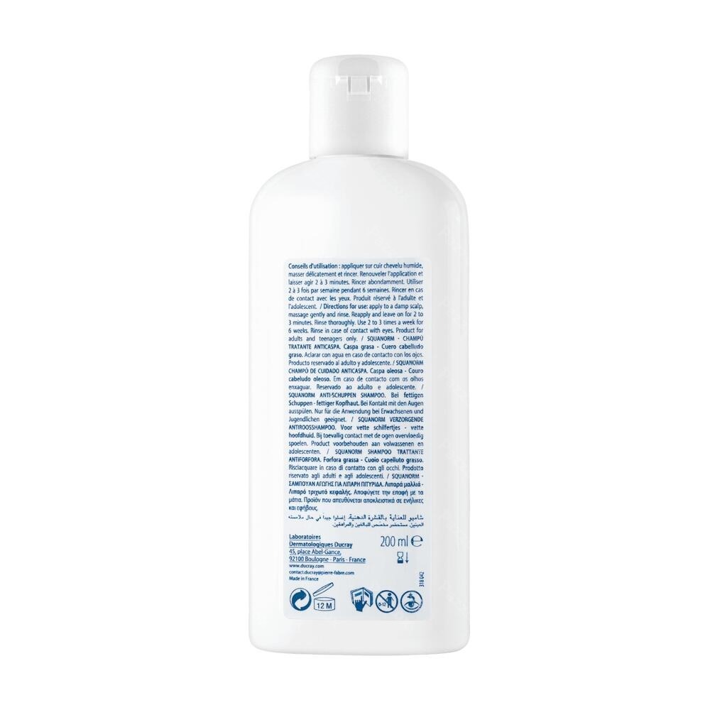 Ducray Squanorm Anti Roos Shampoo Vettige Schilfers 200ml
