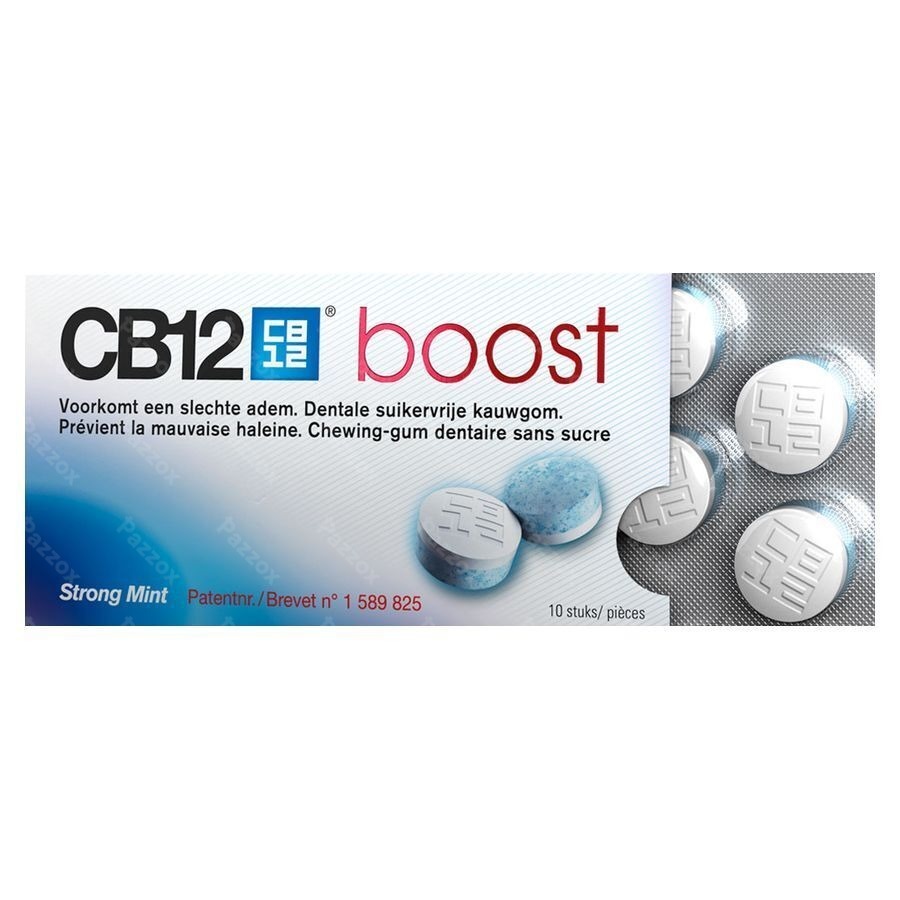 Cb12 Boost Chewing Gum Strong Mint Suikervrij 10