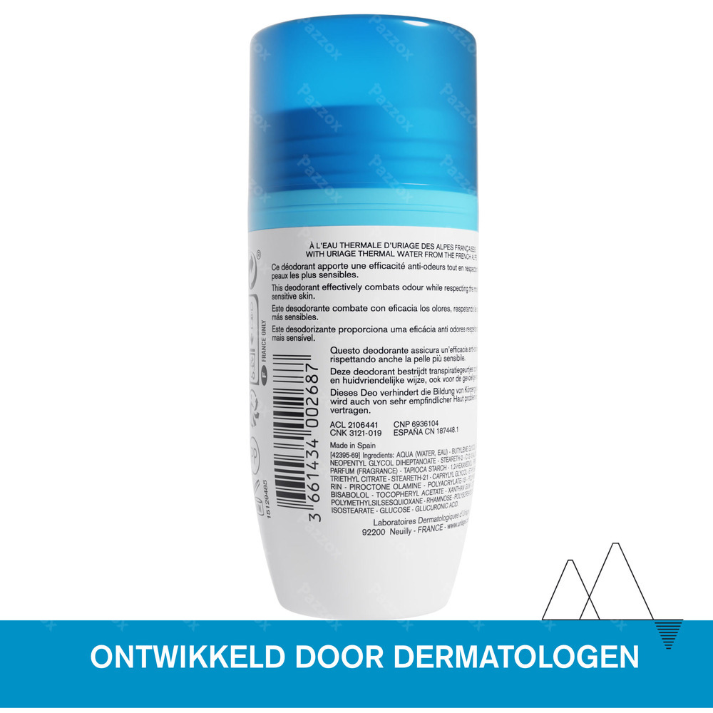 Uriage Deodorant Roll-On Gevoelige Huid 50ml