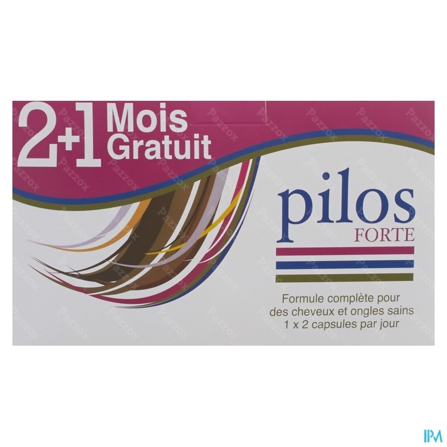 Pilos Forte Complément alimentaire Cheveux et Ongles  2+1 Moins Gratuit 180 Comprimés