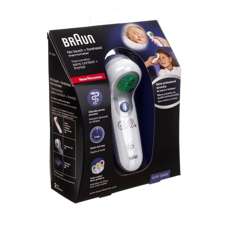 Braun Thermometre Ntf3000 Sans Contact + Frontal