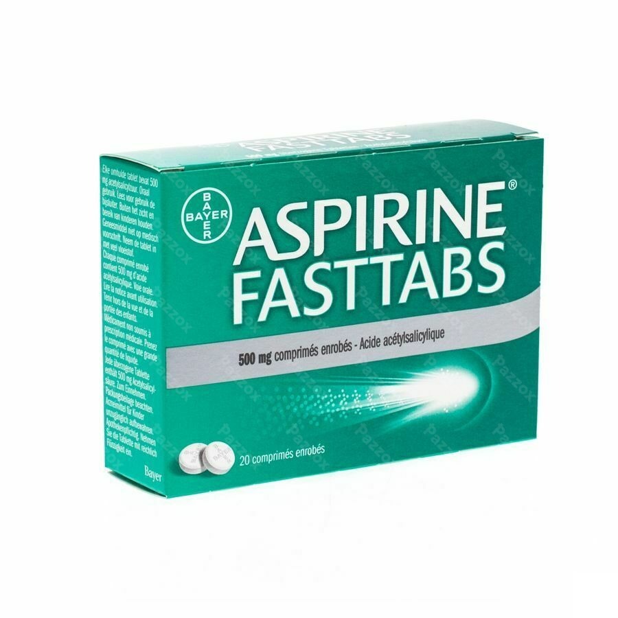 Aspirine Fasttabs 500mg Filmomh Tabl 20