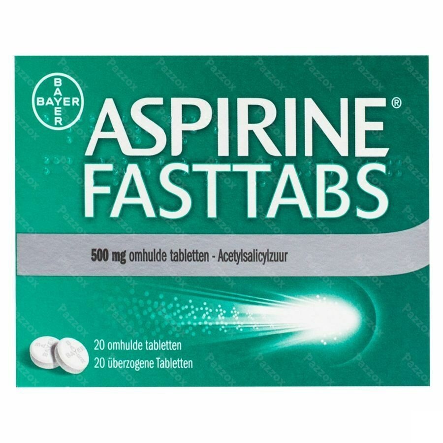 Aspirine Fasttabs 500mg Filmomh Tabl 20