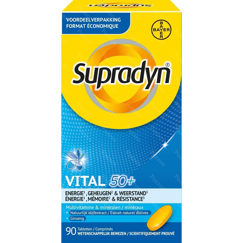 Supradyn Vital 50+ Multivitamine Vitaliteit Met Ginseng 90 Tabletten