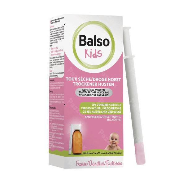 Balso Kids Sirop Toux Sèche Sans Sucre 125ml