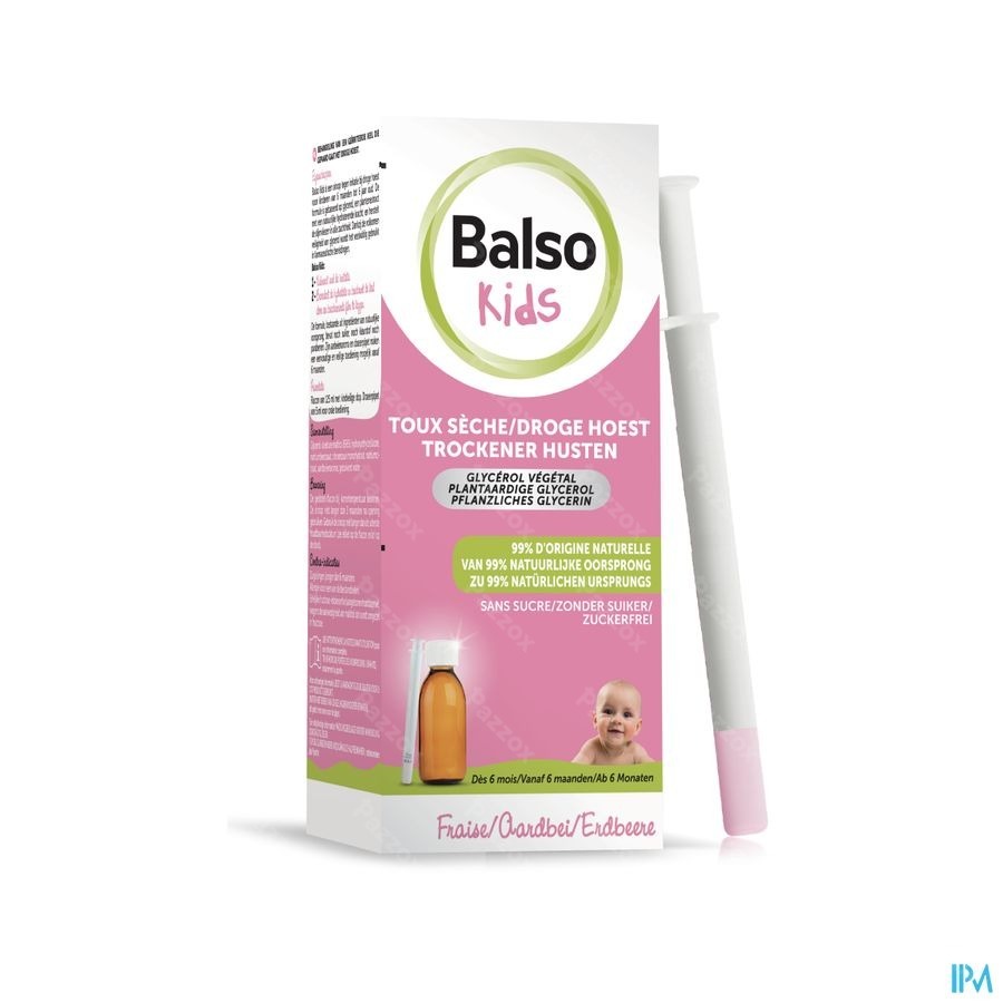 Balso Kids Sirop Toux Sèche Sans Sucre 125ml