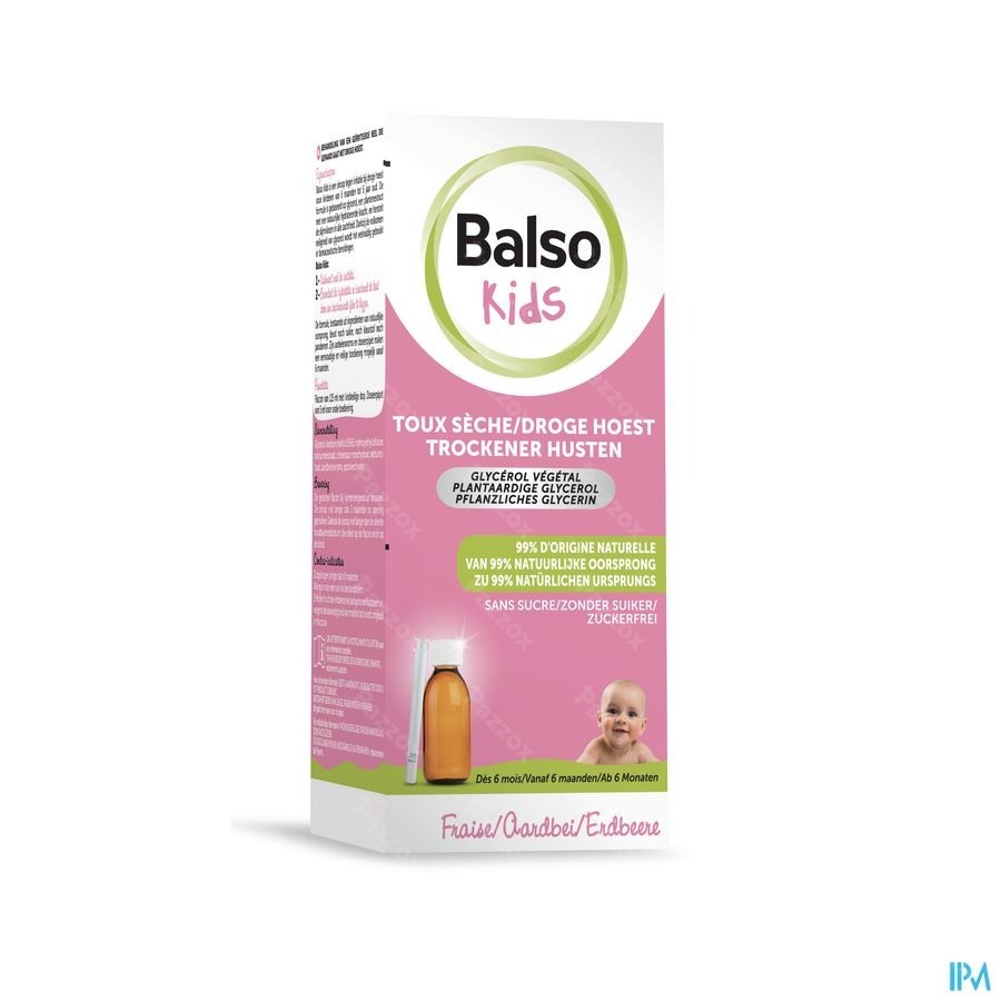Balso Kids Sirop Toux Sèche Sans Sucre 125ml