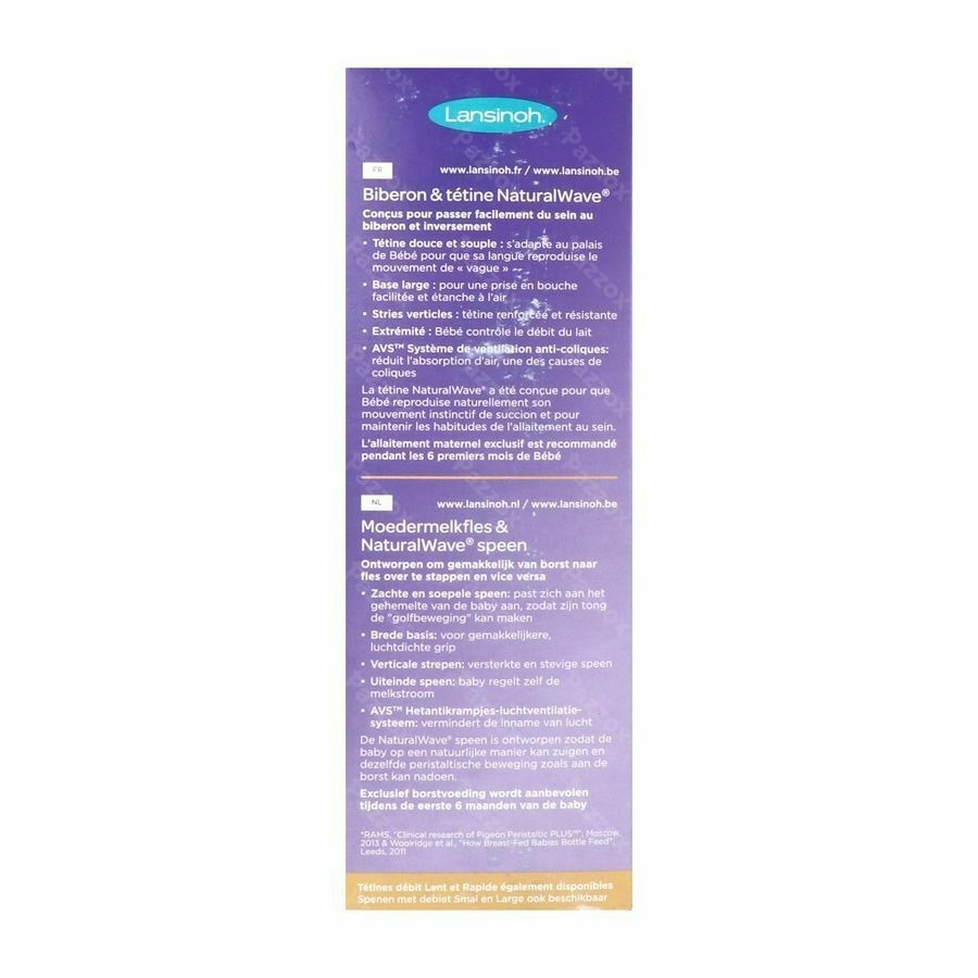 Lansinoh Zuigfles + Natural Wave Speen 240ml