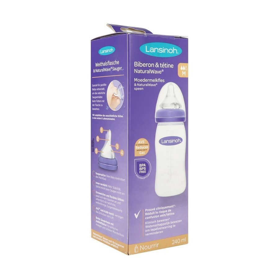 Lansinoh Zuigfles + Natural Wave Speen 240ml