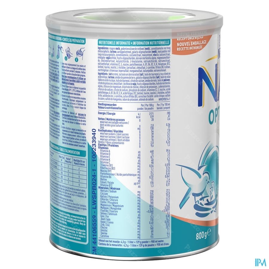 Nan Verzadiging 1 Zuigelingenmelk Baby 0-6 Maanden 800g