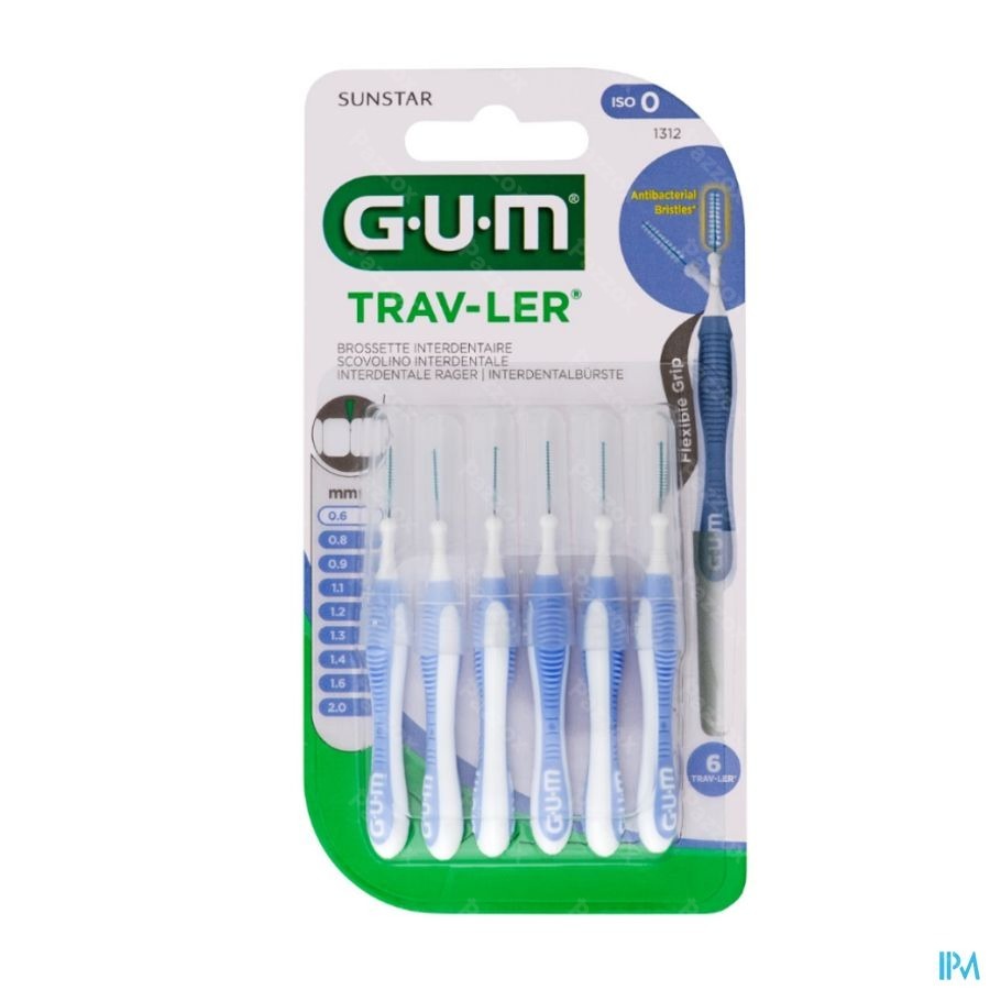 Gum Trav-Ler Interdentaal Borsteltje 0,6mm 6 Stuks