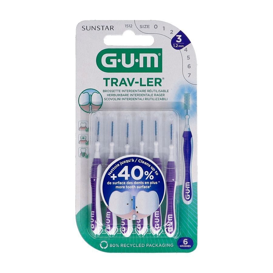 Gum Trav-Ler Brosse Interdentale 1,2mm 6 Pièces