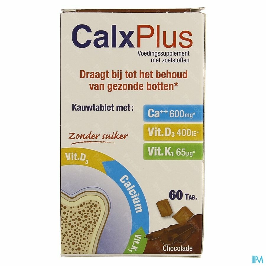 CalxPlus Chocoladesmaak 60 Kauwtabletten