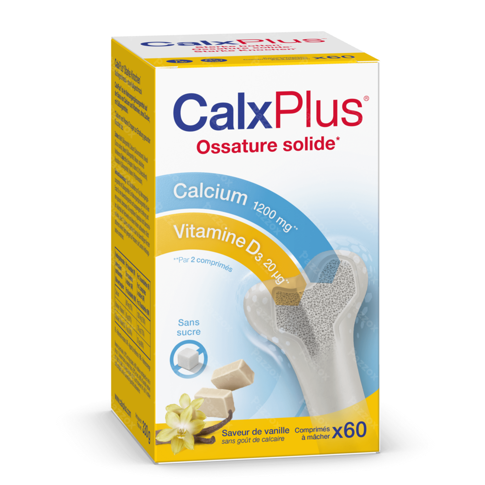 CalxPlus Vanille 60 Comprimés à croquer