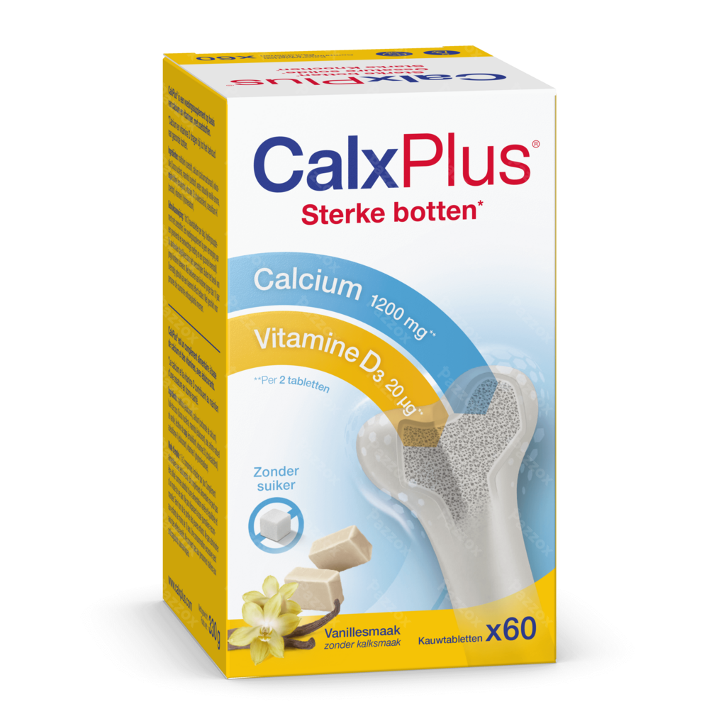 CalxPlus Vanillesmaak 60 Kauwtabletten