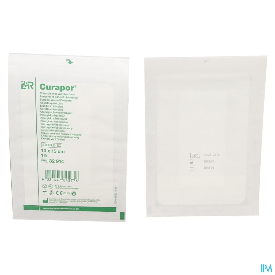 Curapor Pans Chirurg. Steril 15cmx10cm 50 32914