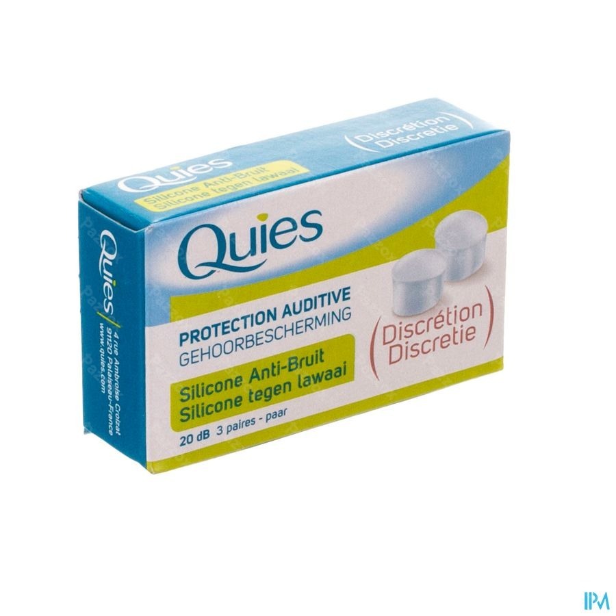 Quies Protection Audit.a/bruit Silicone 3 Paires - Pazzox