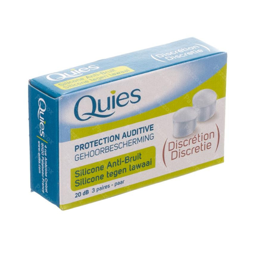Quies Protection Audit.a/bruit Silicone 3 Paires - Pazzox