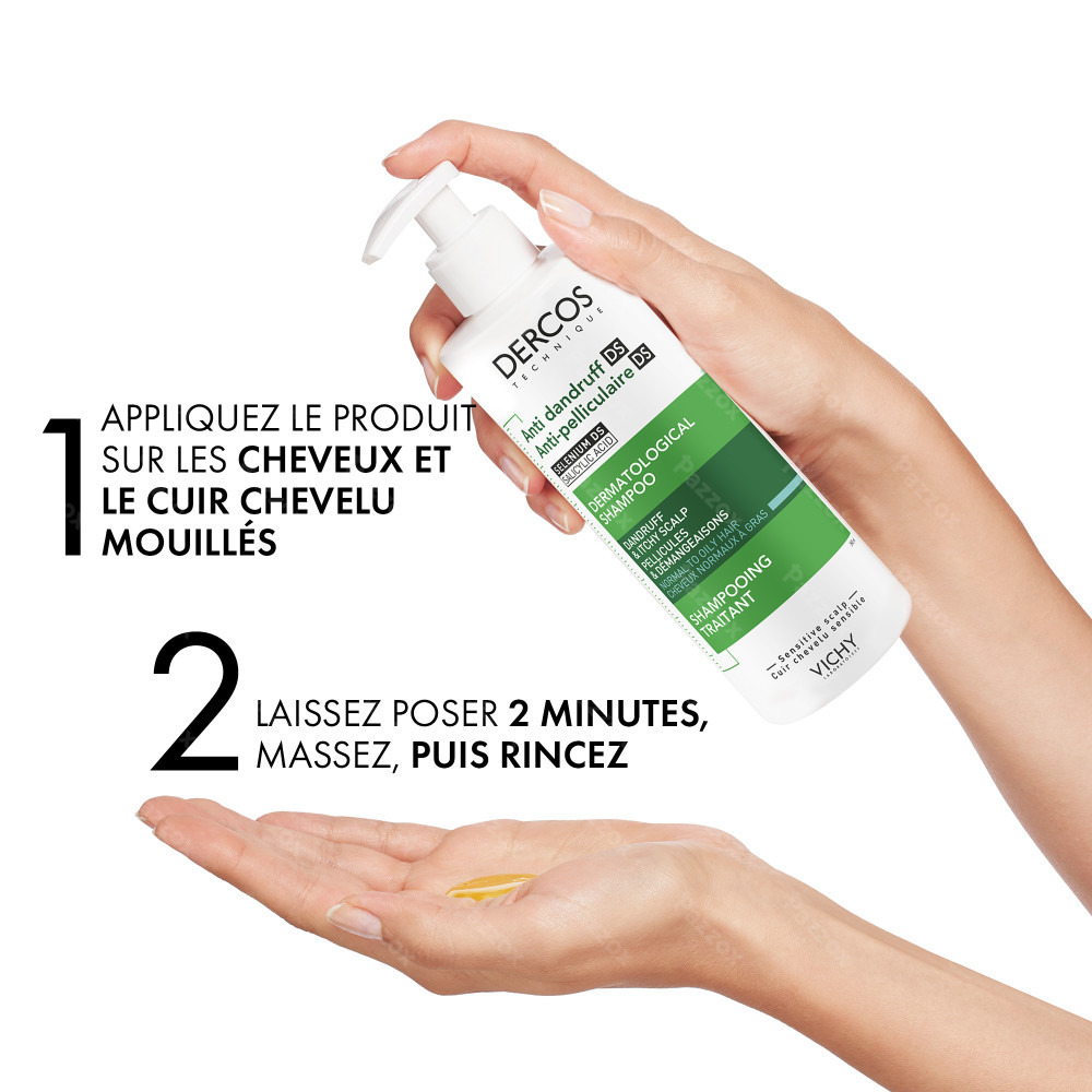 Vichy Dercos Anti-Pelliculaire Cheveux Normal à Gras 390ml 