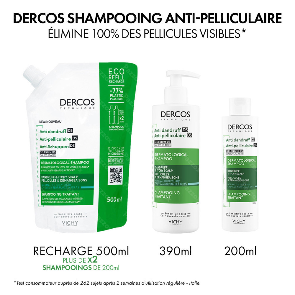 Vichy Dercos Anti-Pelliculaire Cheveux Normal à Gras 390ml 