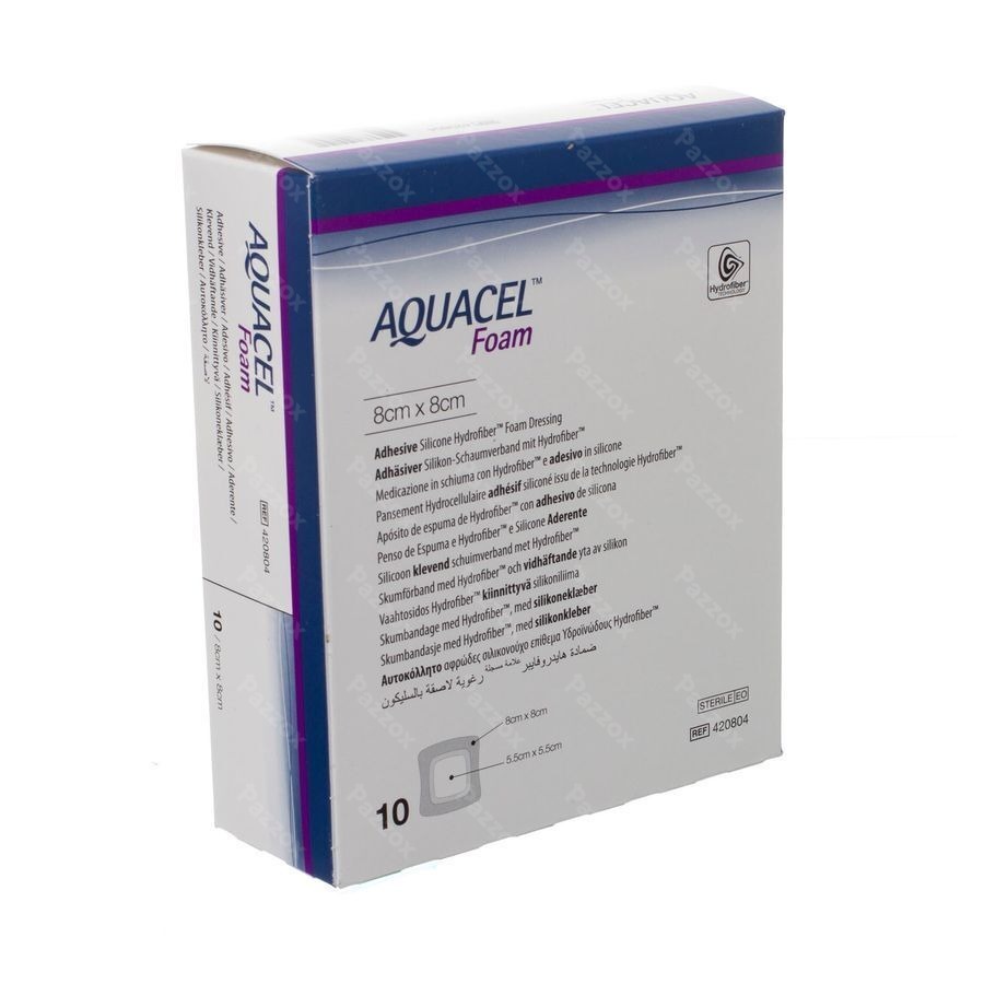 Aquacel Pans Mousse Adh Hydrofiber 8,0x 8,0cm 10