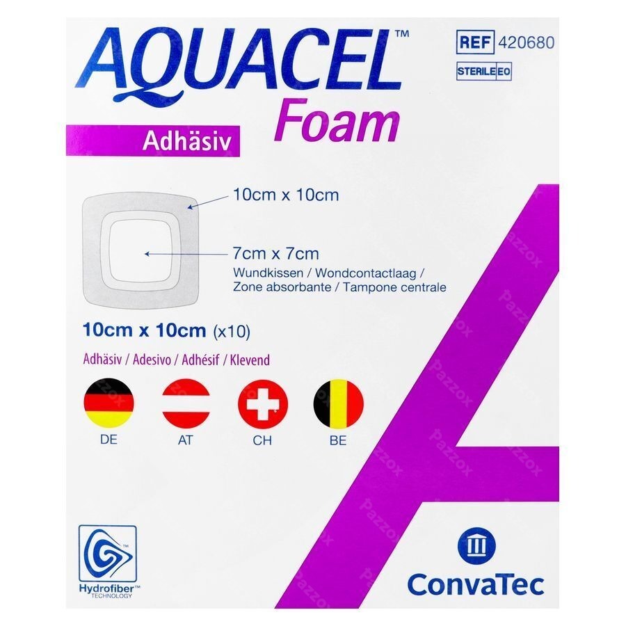 Aquacel Pans Mousse Adh Hydrofiber 10,0x10,0cm 10