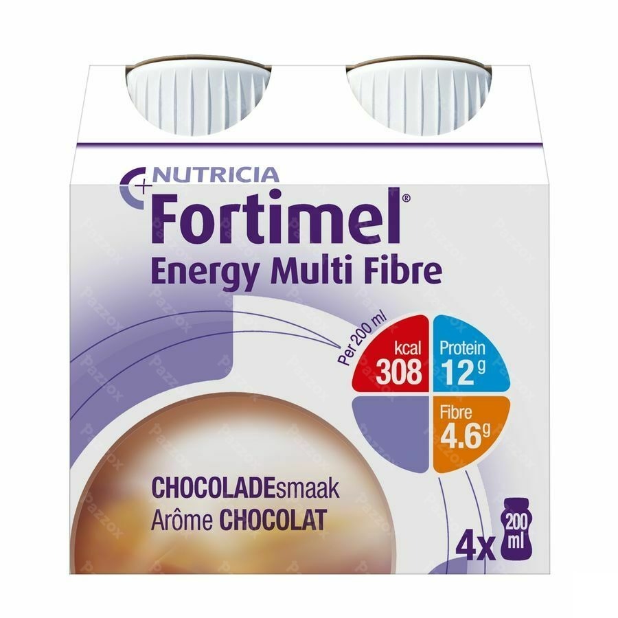 Fortimel Energy Multi Fibre Chocolat Bouteilles 4x200ml