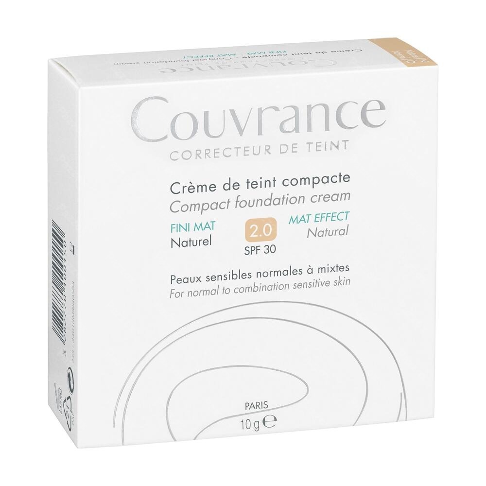 Avène Couvrance Getinte Compacte Crème Olievrij 02 Naturel 10g