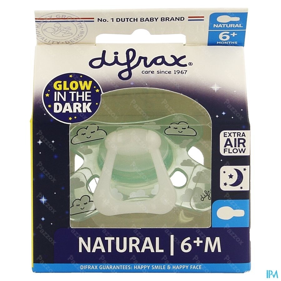 Difrax Fopspeen Natural 6m+ Nacht