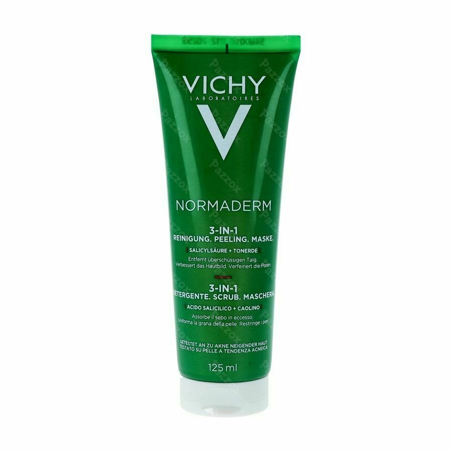 Vichy Normaderm 3-in-1 Reiniging/Scrub/Masker voor een Acne Gevoelige Huid 125ml
