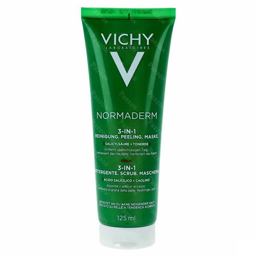 Vichy Normaderm 3-in-1 Reiniging/Scrub/Masker voor een Acne Gevoelige Huid 125ml
