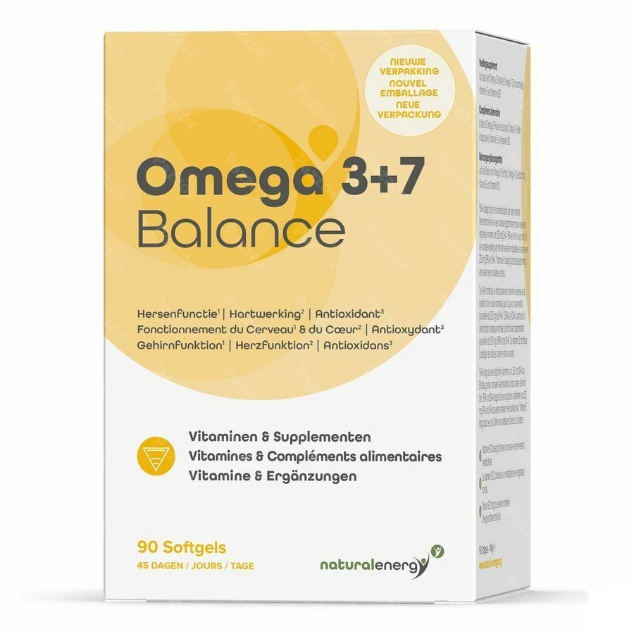 Natural Energy Omega 3+7 Balance 90 Gélules
