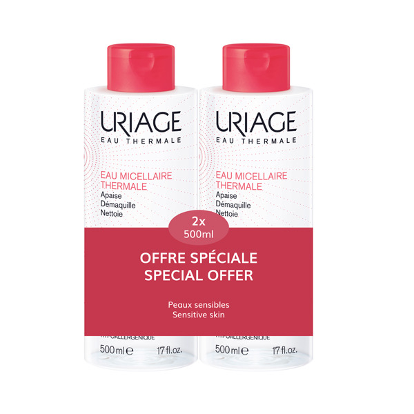 Uriage Eau Micellaire Nettoyante Peaux Sensibles Promo 2x500ml