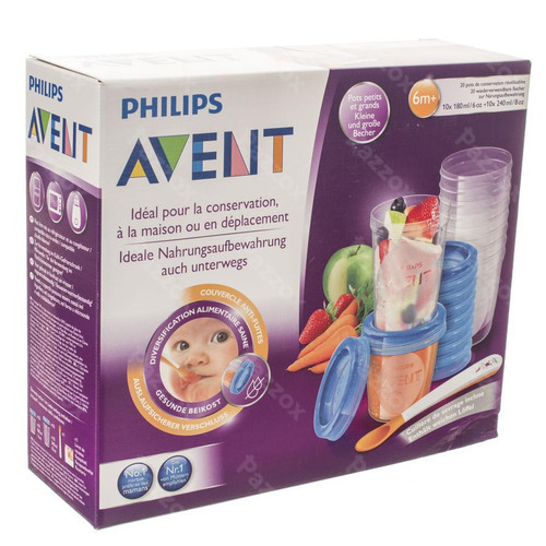 Philips Avent Kit conservation repas bébé SCF721/20, 10x240 ml