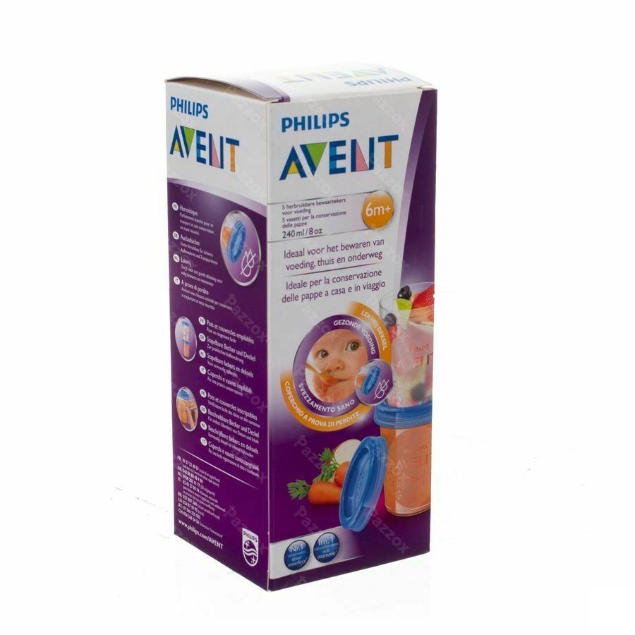 Philips Avent Via Natural Set Bewaarbeker 240ml SCF639/05