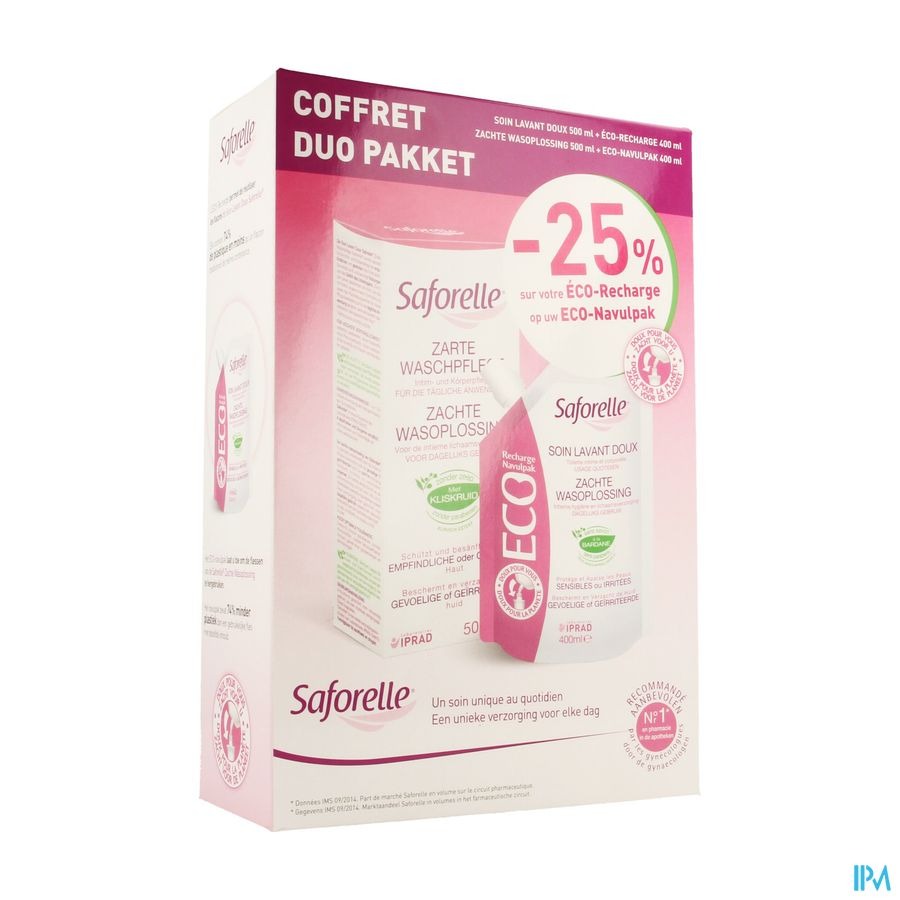 Saforelle Duo Soin Lavant Doux500ml+ecocharge400ml