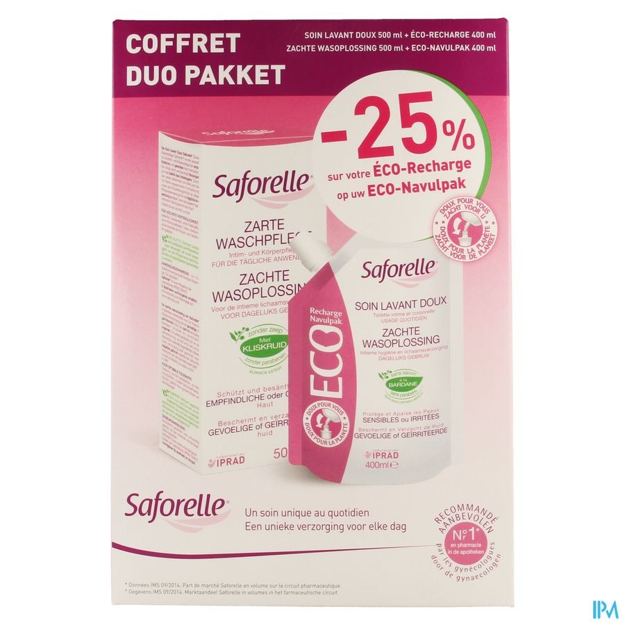 Saforelle Duo Soin Lavant Doux500ml+ecocharge400ml