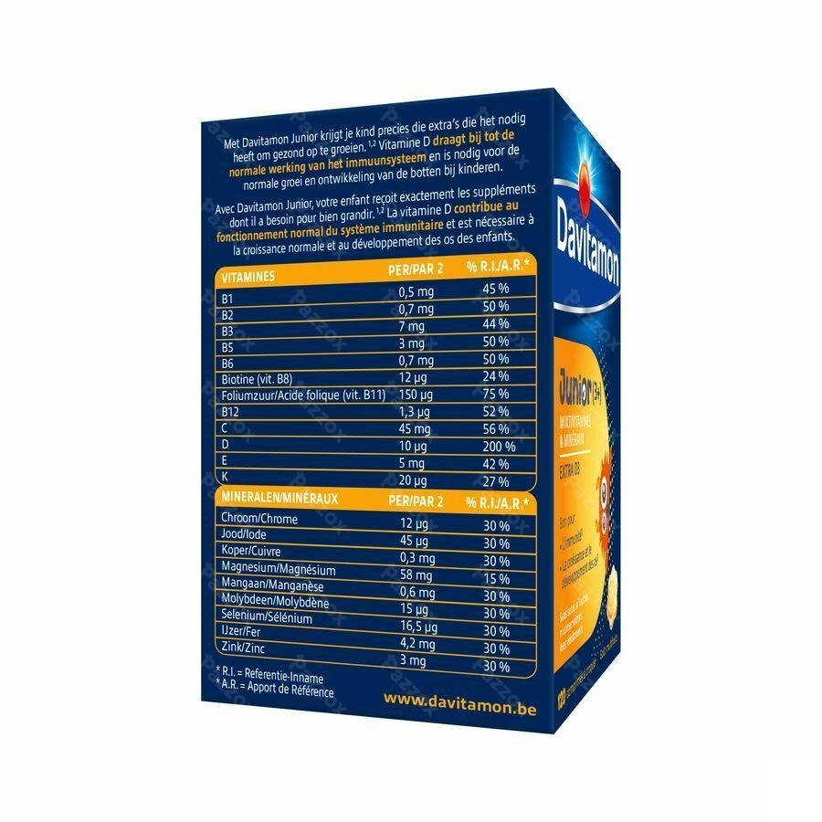 Davitamon Junior Multivitamine Vruchtensmaak 120 Kauwtabletten