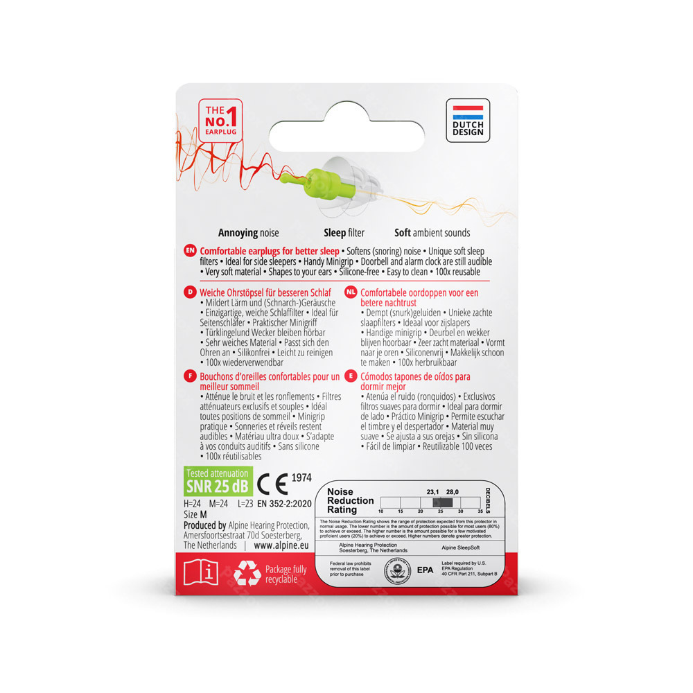 Alpine SleepSoft 1 Paar Oordoppen 