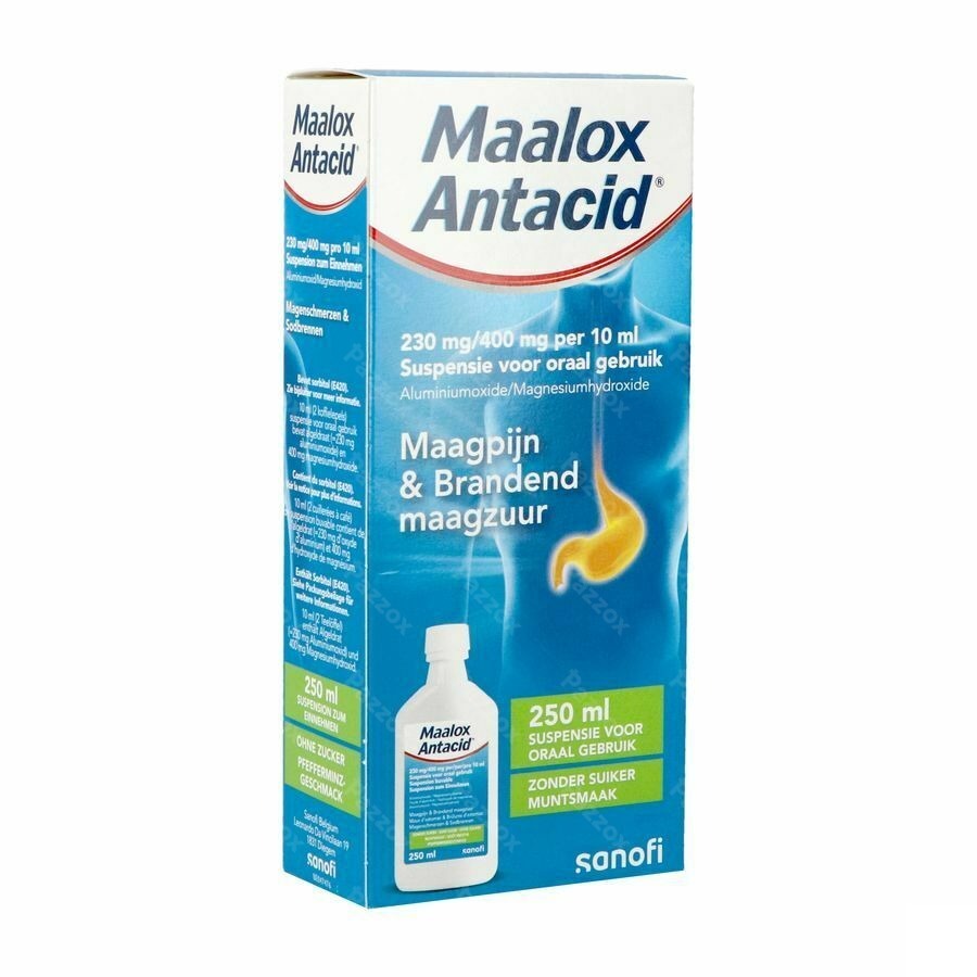 Maalox Antacid 230mg/400mg/10ml Susp Oraal 250ml