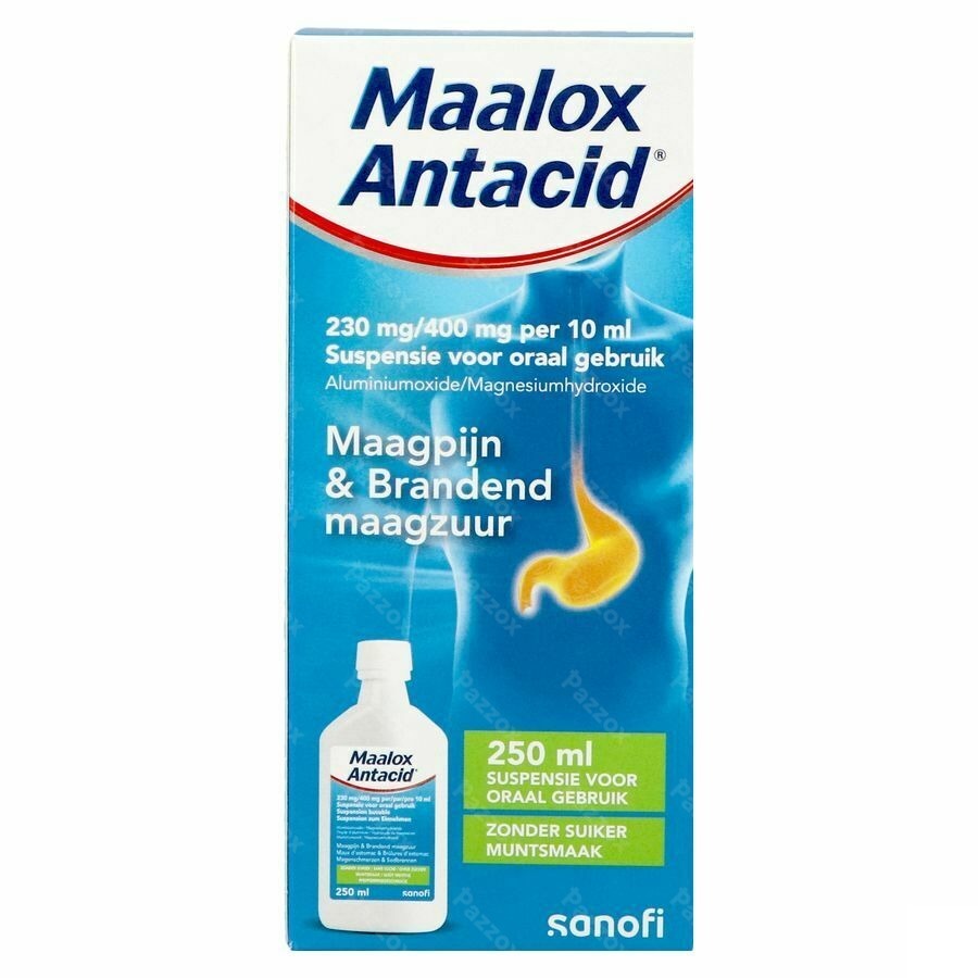 Maalox Antacid 230mg/400mg/10ml Susp Oraal 250ml