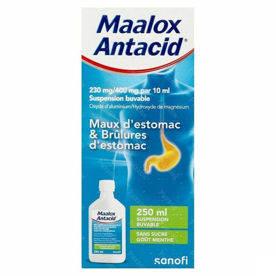 Maalox Antacid 230mg/400mg/10ml Susp Buvable 250ml