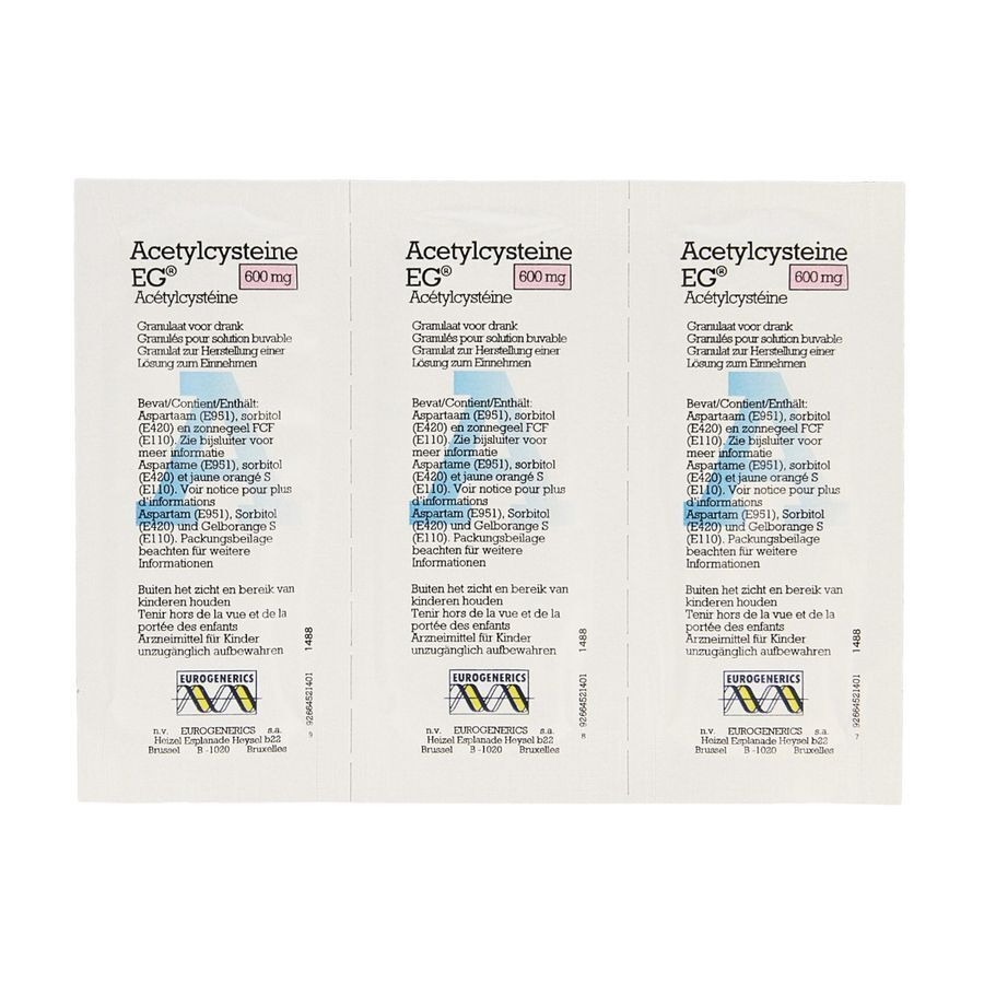 Acetylcysteine EG 600mg 60 Zakjes
