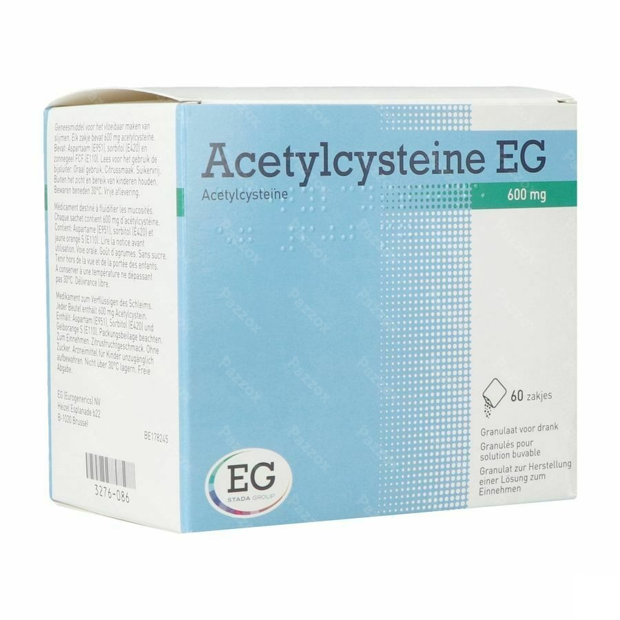 Acetylcysteine EG 600mg 60 Sachets