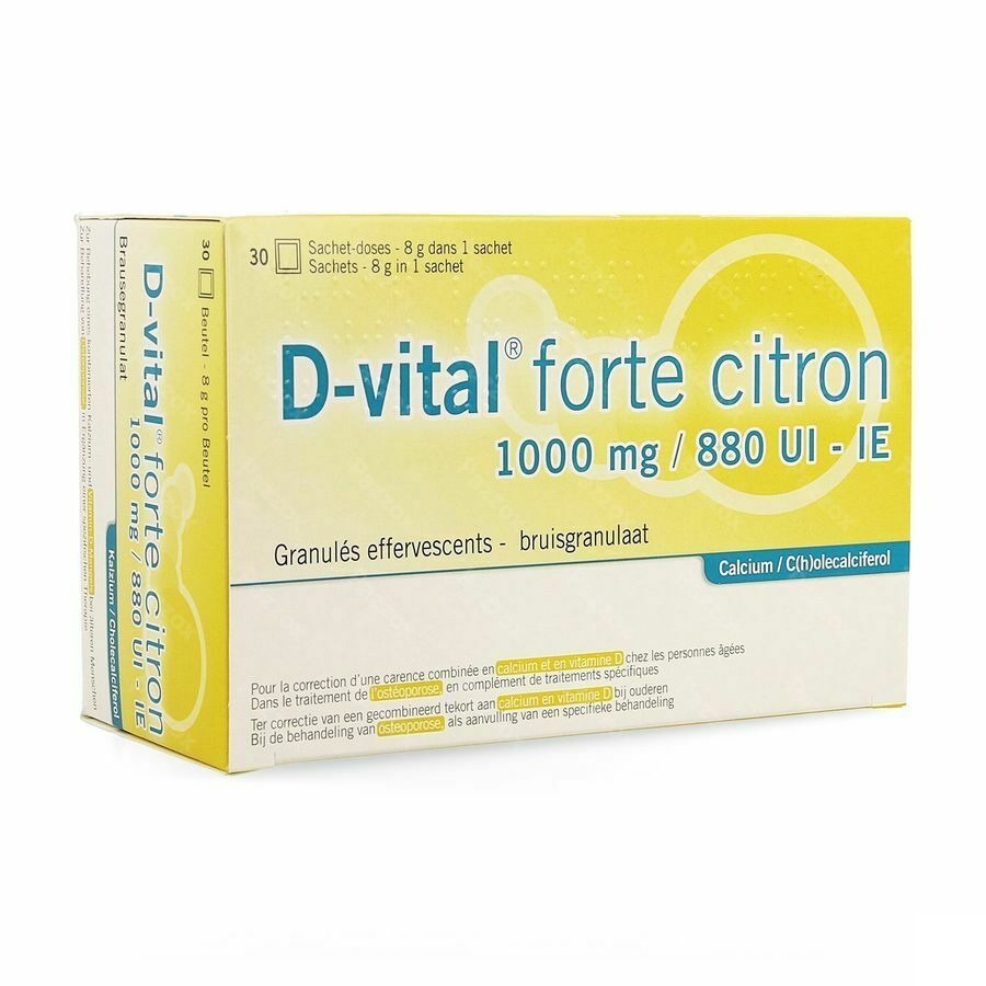 D-vital Forte Citroen 1000mg/880ie Bruis Zakjes 30
