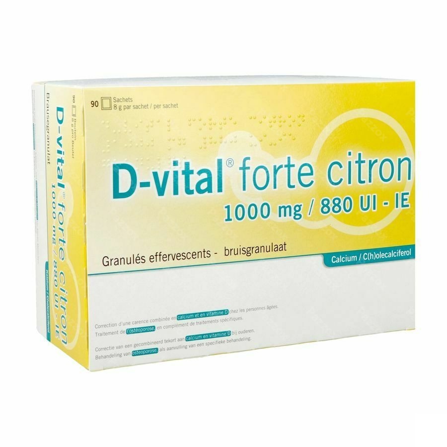 D-vital Forte Citroen 1000mg/880ie Bruis Zakjes 90