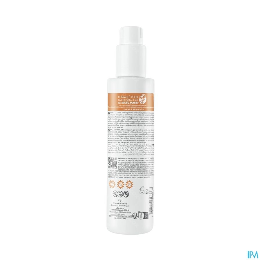 A-Derma Protect Zonnespray Kind SPF50+ 200ml