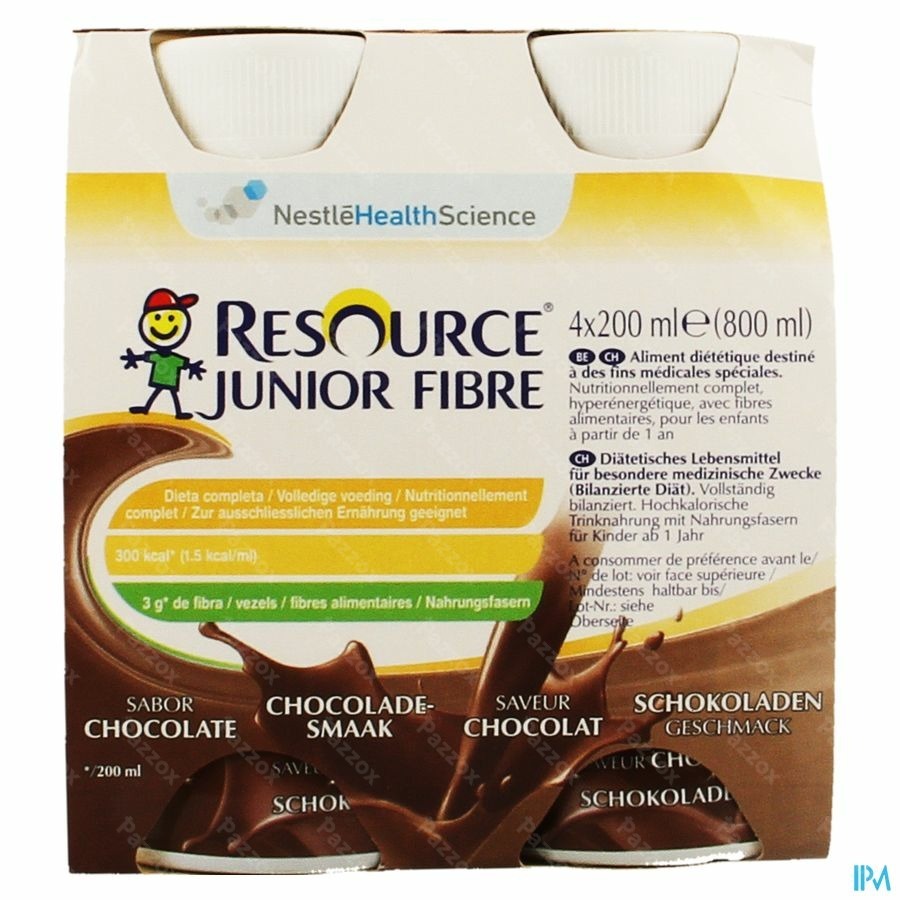 Resource Junior Fibre Chocolade 4x200ml