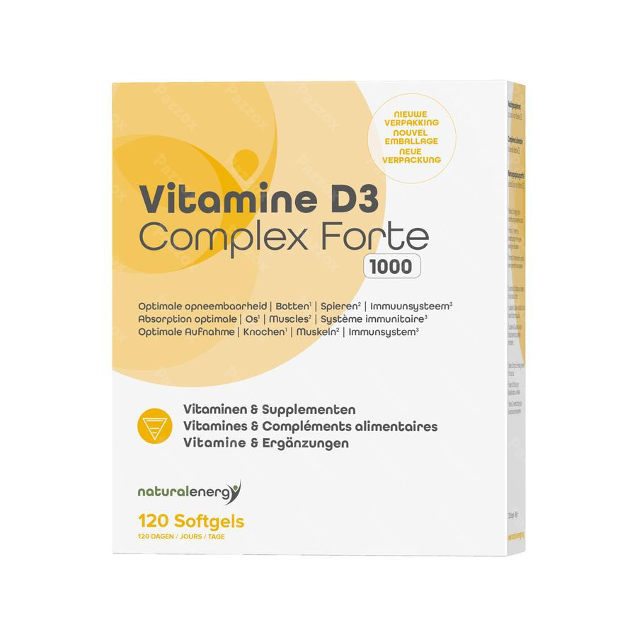 Natural Energy Vitamine D3 Complex Forte 1000 IU 120 Parels