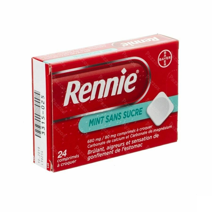 Rennie Mint S/sucre Comp A Croquer 24